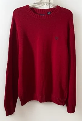 Chaps Ralph Lauren Red Long Sleeve Pullover Sweater Men’s Size XL  Heavy Cotton - Image 1 of 4