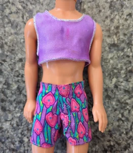 Vintage 1992 Glitzer Strand Ken Puppe Outfit (Barbie) Shorts Top * lesen - Bild 1 von 6