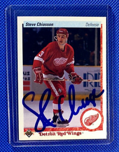 1990-91 Upper Deck #96 STEVE CHIASSON signed hockey card IPA deceased auto