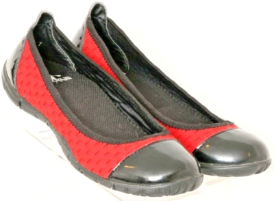 NEW Corky's Coco Red Black Cap Toe Woven Slip On Ballet Flats shoes Women's 7 - Image 1 of 4