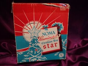 Vintage NOMA Illuminated Metal STAR Christmas Tree TOPPER w/Box ~ WORKS