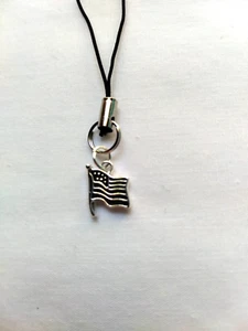 American Flag Phone Charm Dangle Lanyard Hang Pendant Chain Car Decor Handmade - Zdjęcie 1 z 3