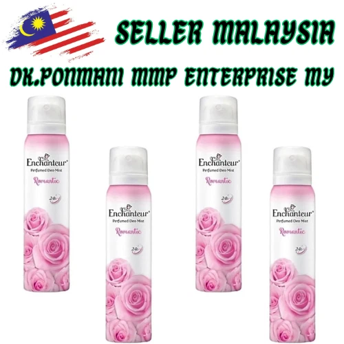 ENCHANTEUR WOMEN BODY SPRAY DEODORANT Romantic Deo Mist 4 Packs 75ml - Image 1 of 4