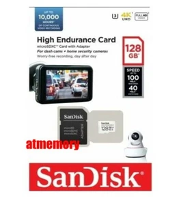 Carte haute endurance SanDisk 128 Go microSD SDXC UHS-I V30 surveillance de la dashcam - Photo 1 sur 1