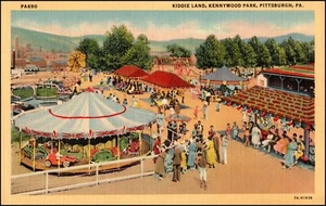 Kennywood Park Amusement Park Kiddie Land Pittsburgh PA Linen Postcard - Picture 1 of 2