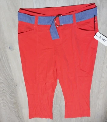 Pantalones de golf JoFit tejidos para mujer talla 4 capri acampanados tomate con cinturón 4 bolsillos nuevos con etiquetas Foto 1 de 4