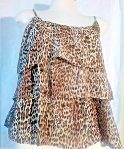 Collezione Costa Blanca Top Ruffle Trasparente Stampa Animalier Spaghetti Strap Taglia M - Foto 1 di 7