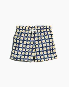 Bather Mens Swim Trunks Navy Radial Flower Pockets Quick Dry 5.5" Inseam XS NWT - Picture 1 of 7