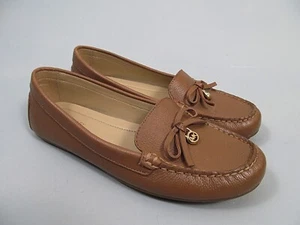 Michael Kors Everett Moc Womens 6.5 M Tumbled Leather Brown Slip On Loafers - Picture 1 of 11
