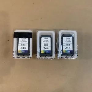 2 Canon CL-244 Color Ink Cartridges PIXMA MG MX All-in-One Inkjet Printer NO BOX - Picture 1 of 6