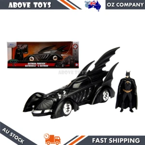 Jada 1:24 Scale Batman Forever Batmobile & Batman Figure Black Diecast Toy Model - Picture 1 of 6