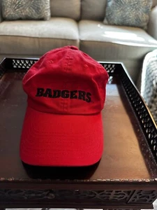 Wisconsin Badgers Hat Cap Stretch Fit Adidas Red Adjustable Embroidered Men NCAA - Picture 1 of 5