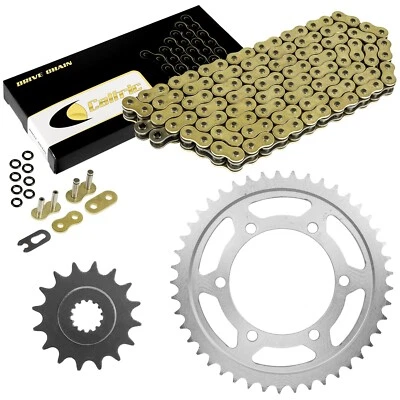 Gold O-Ring Drive Chain & Sprocket Kit for Yamaha R6 YZF-R6 2006-2016 Foto 1 de 4