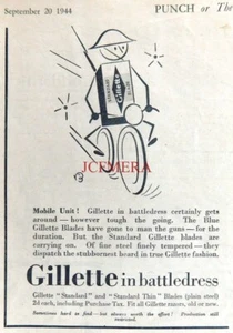 WW2 GILLETTE Hojas de Afeitar 'In Battledress' Anuncio #9, Pequeña 1944 Impresión: 666/64 - Imagen 1 de 1