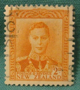 1938-47 New Zealand-2d King George VI-Used Single-Light Cancel - Picture 1 of 2