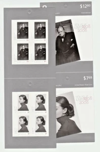 Folleto de canaleta desplegable = Audrey Hepburn = Winston Churchill Canadá 2008 #2273b - Imagen 1 de 1