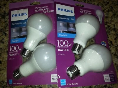 PHILLIPS Dimmable LED Daylight 100w A21 no flicker, no hum (2) 2 pack - Image 1 of 4