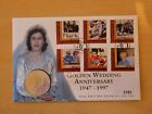 1947-1997 GOLDEN WEDDING ANNIVERSARY GUERNSEY 5 CROWN COIN 1ST DAY COVER PNC   