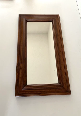Vintage Wood Wall Mirror 11.5x19.5" Rectangle medium size Cover