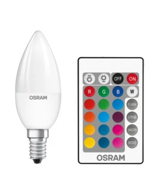 Osram LED STAR E14 RGBW 4,5 Watt Leuchtmittel Birne Lampe dimmbar Fernbedienung