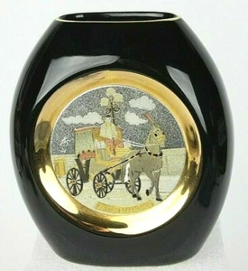 Jarrón de recuerdo Malta Experience mayo 2011 Chokin oro 24KT borde dorado 4" de alto   - Imagen 1 de 7