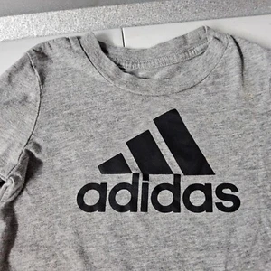 Adidas Kleinkind Langarm T-Shirt grau Logo Baumwollmischung Größe 18M - Bild 1 von 5