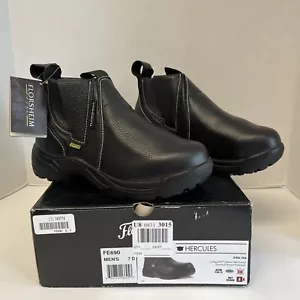 Florsheim (FE 690) Hercules Mens Black Leather Met Guard Work Boots Steel Toe 7D - Picture 1 of 7