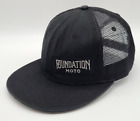 Foundation Moto Custom Motorcycles Black Mesh Trucker Snapback Hat Cap