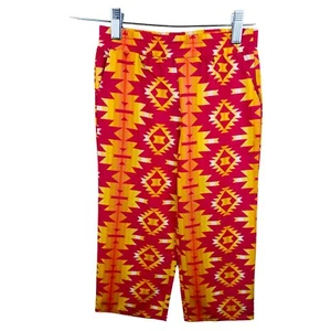 L & B Kids Pink & Orange Aztec Wide Leg Pull Up Pants  Select Size NWT - Picture 1 of 4