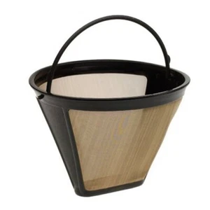 Kaffee-Dauerfilter Goldton Größe 4 Edelstahl AE - Bild 1 von 6