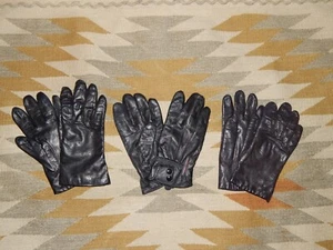Lot 3 Women's Black Leather Driving Gloves - M - 6/7 - Preowned - Picture 1 of 10
