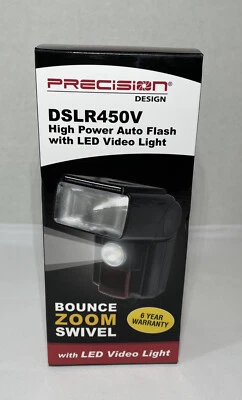 Precision Design DSLR450V High Power Auto Flash with LED Video Light Brand new  - Image 1 of 4