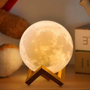 Lampada Luna 3D 2024 Aggiornamento 16 Colori Con Supporto in Legno/Remote/Contro - Foto 1 di 12
