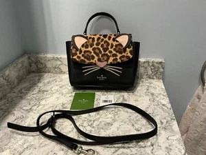 Kate Spade New York Run Wild Leopard Kerrie Cat Handbag Crossbody - Picture 1 of 8