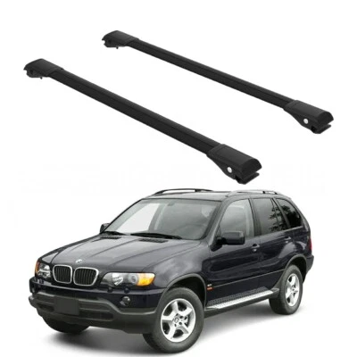 Portaequipajes superior barras transversales portaequipajes para BMW X5 E53 1999-2006 negro Foto 1 de 4