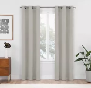 Eclipse Blackout Window Panels Silver Gray Grommet Panels Set of 2 NIOP 37x63 - Picture 1 of 7