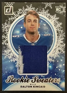 2023 Donruss DALTON KINCAID 'ROOKIE SWEATERS' RC HS-DKI Buffalo Bills Jersey Mem - Picture 1 of 2