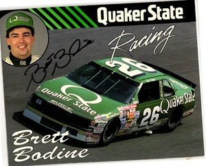 Brett Bodine Autographed Promo Sheet 8x10. Quaker State Racing #26. G46 - Picture 1 of 2
