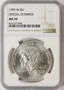 1995-W $1 Special Olympics Commemorative Silver Dollar NGC MS70 - Picture 1 of 4