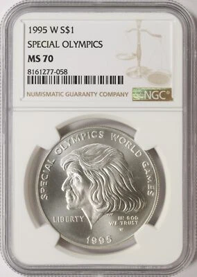 1995-W $1 Special Olympics Commemorative Silver Dollar NGC MS70 - Image 1 of 4