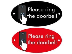 Metal Please Ring The Door Bell Oval Sign Plaque For House Office - Picture 1 of 12
