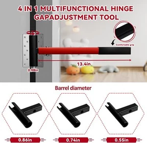 Juego de llaves de ajuste de hueco de bisagra mejorado, herramienta de ajuste de bisagra de puerta pesada EE. UU. - Imagen 1 de 15