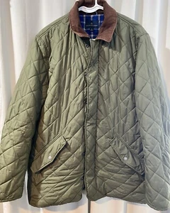 Brooks Brothers Jacket Mens Med Green Paddock Quilted Flannel Lined Thermos - Picture 1 of 8