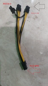 PCI Express 6 pin Female to Dual PCI-E 8( 6+2) pin Male GPU Power Cable Adaptor - Picture 1 of 3