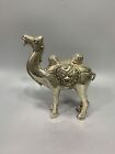 Chinese Antique White Bronze Realistic Camel Statue Ornament