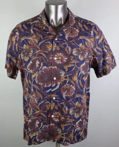 Herren Baird McNutt Murano Blumen Schlaufenkragen Knopfleiste Leinenhemd XL Slim - Bild 1 von 10