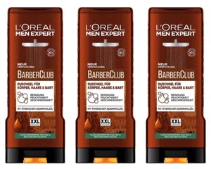 ✅ Loreal Men Expert Duschgel BARBERCLUB für Körper, Haare, Bart XXL 3x 400ml ✅ - Bild 1 von 1