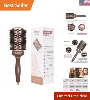 Escova de cabelo de cerdas de javali de 3,3 polegadas com agulha retrátil - Ideal para cabelos grossos - Imagem 1 de 4