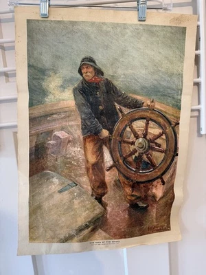 Impresión vintage The Man At The Wheel A V Buhler Gorton’s Of Gloucester 1961 Foto 1 de 4