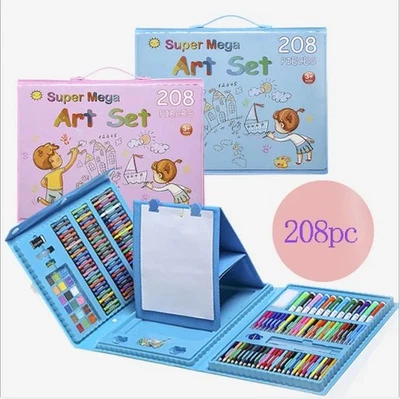 208 Pcs Art Set Kids Childrens Colouring Drawing Painting Arts & Crafts Case UK - Image 1 of 4